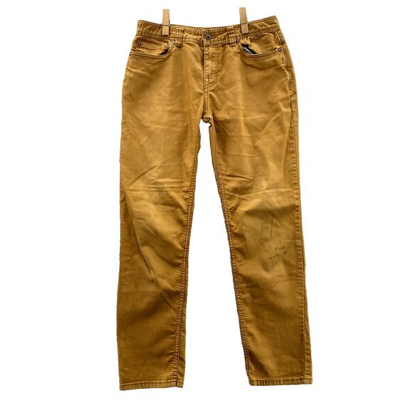 Prana Bridger Jeans Men 30x29* Orange Slim Fit Organic Cotton Performance Hiking - Picture 1 of 16